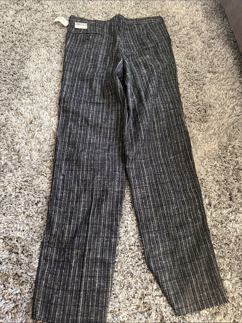 Men's Gray Pinstripe Dress Pants - Modern Straight Fit